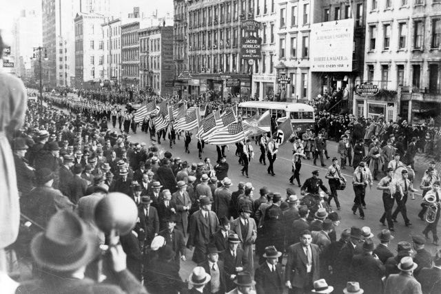 German American Bund parade on East 86th St., New York City, October 30, 1939
